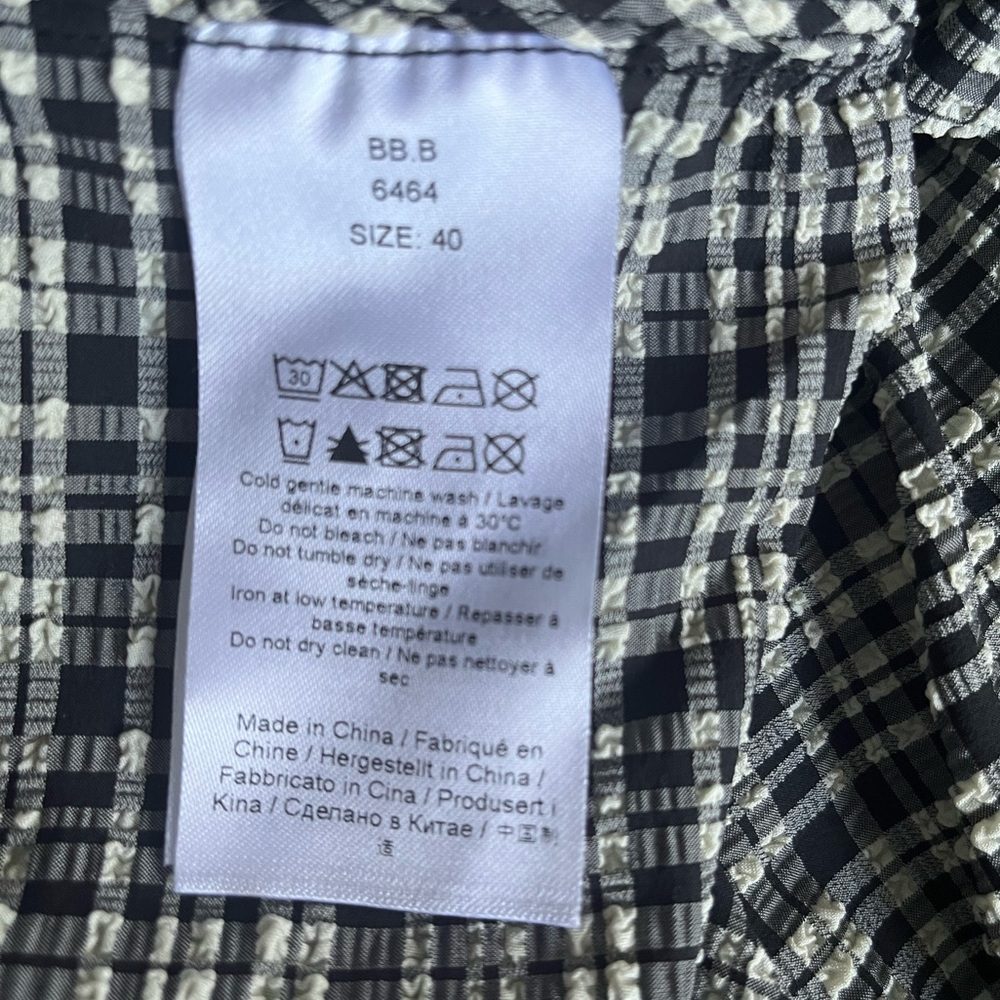 Ganni Size:40 Mini Dress Plaid Stretch Lightweight Multi Color - Picture 10 of 10